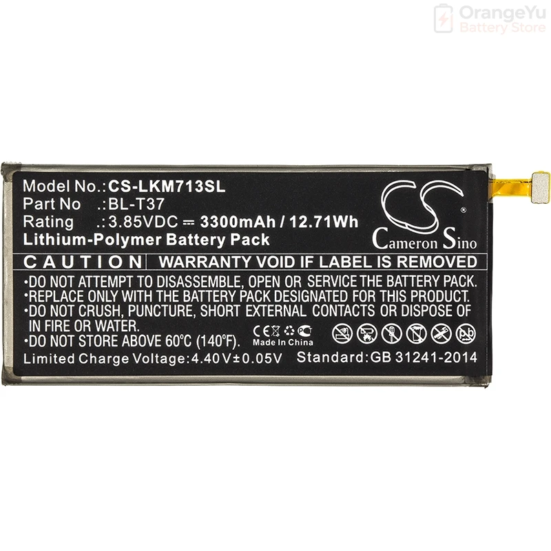 Replacement 3.85V 3300mAh Battery BL-T37 for LG Q Note+ Q Stylus Alpha Q Stylus Plus Q Stylus+ L713DL Q710 Q8 2018 Stylo 4 Q815L