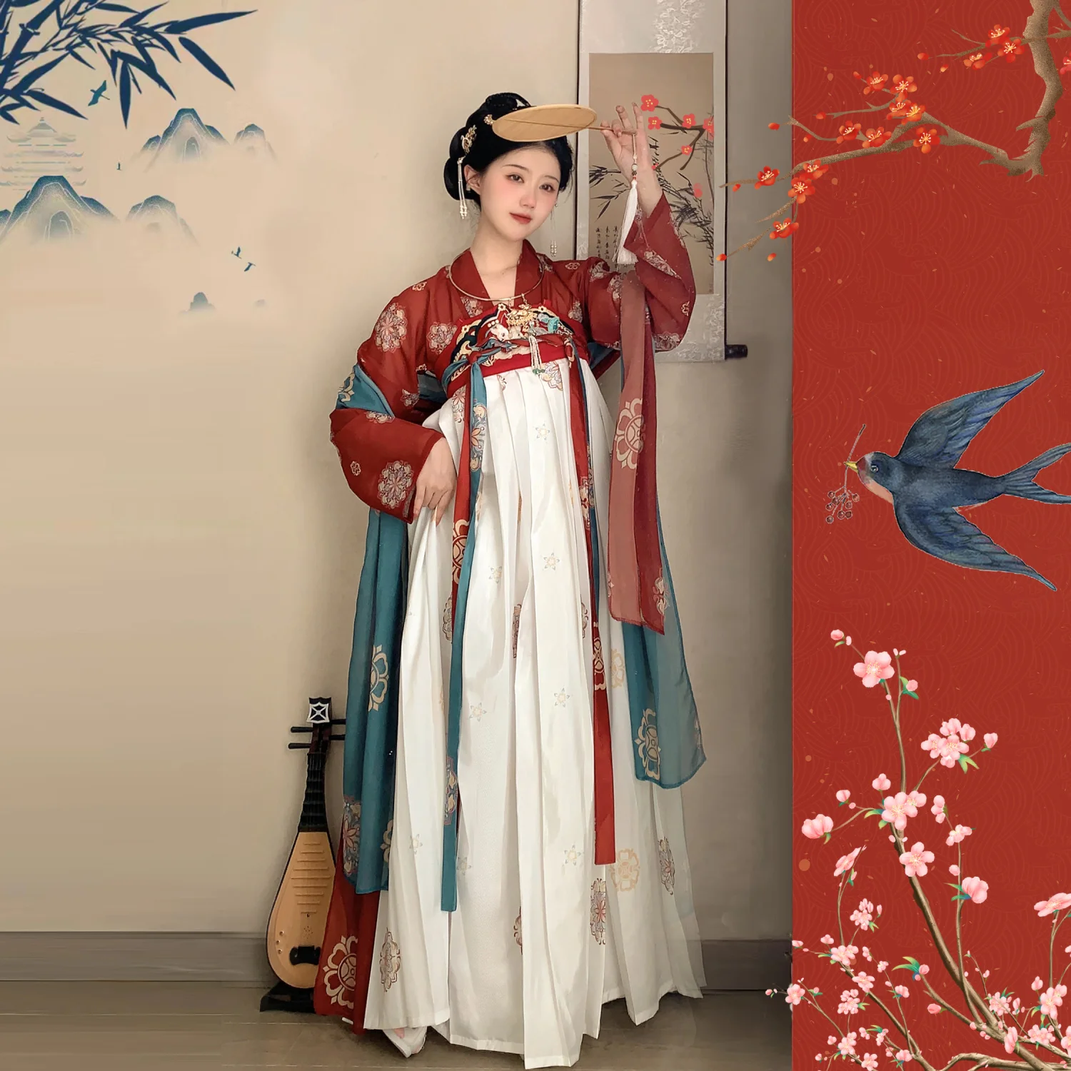 

Chinese Traditional Hanfu Dress Hanfu Fairy Cosplay Costume Hanfu Dance Dress Women Oriental Ancient Flower Traditional Clothing