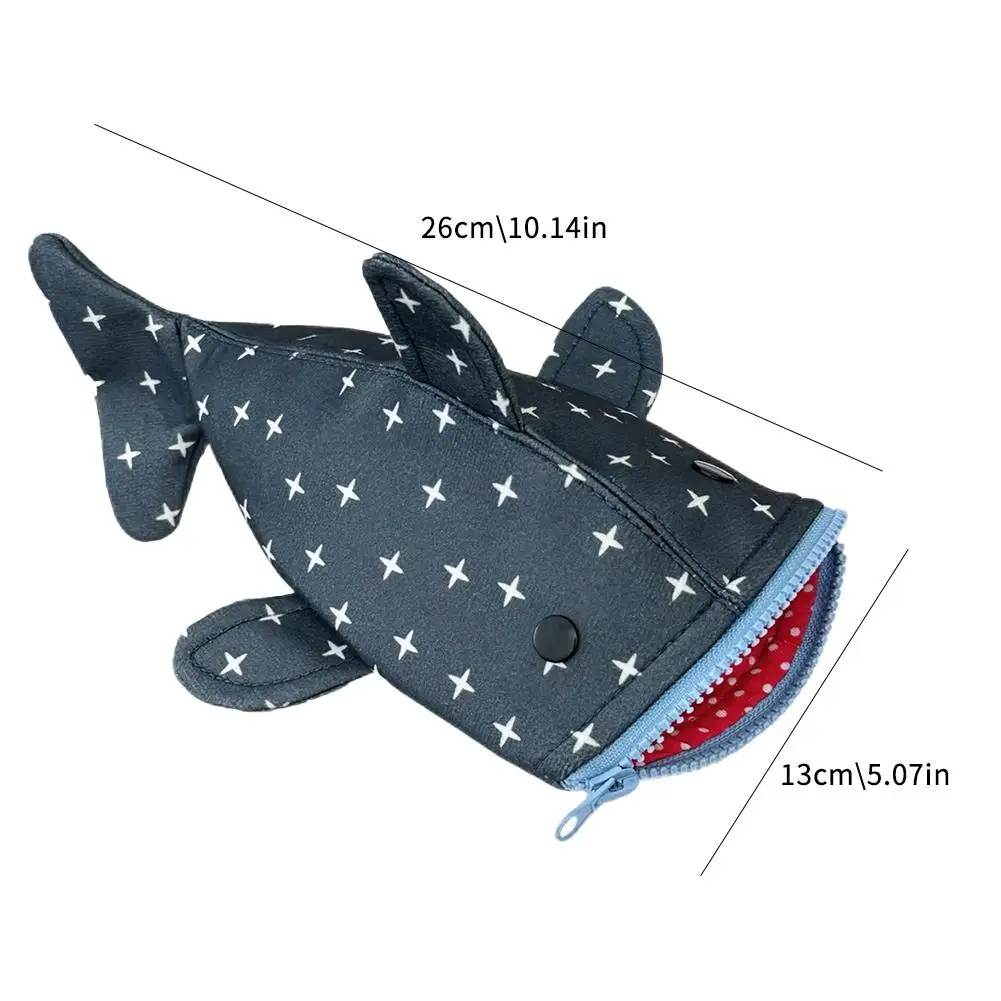 Cute and funny large capacity Shark Shape Capacity Imitation Fish Storage Pencil Case Creative Journal Student Supplies Statione - view 6