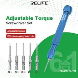 RELIFE RL-725 Mobile Phone Repair Screwdriver Cross Hexagonal Strong Magnetic Manual Torque For iPhone For Android Repair Tool