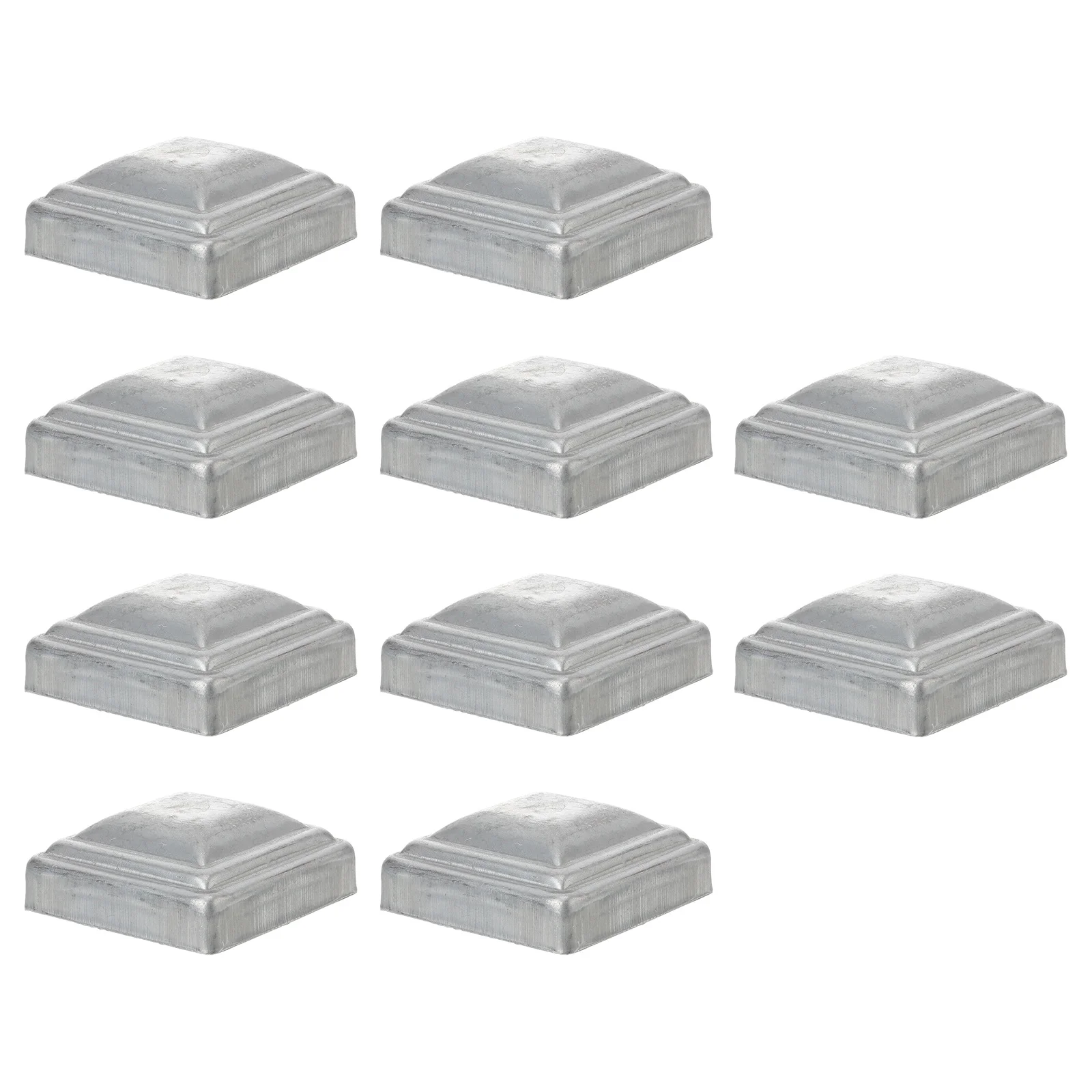 10Pcs Metal Fence Post Caps Galvanized Square Cover Outdoor Use Smooth Edge Decorative Post Cover Barrier Protection