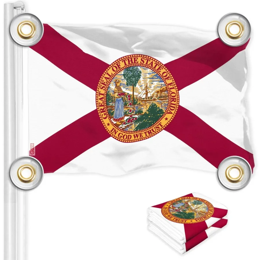 

2 Pack: Florida FL State Flag 3x5 Ft Printed 150D Polyester 4 Corner Brass Grommets Vibrant Colors Perfect For Balcony More Dur