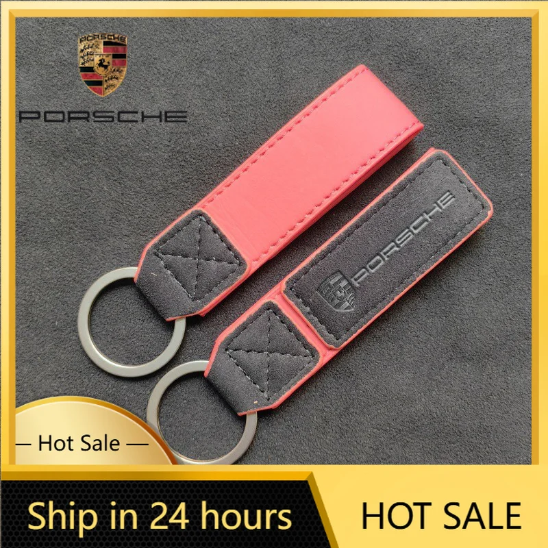 

Наклейка на автомобиль Porsche, модный замшевый брелок-подвеска для ключей, для Porsche Cayenne, Panamera, Macan, 911, 718, Taycan, Boxster