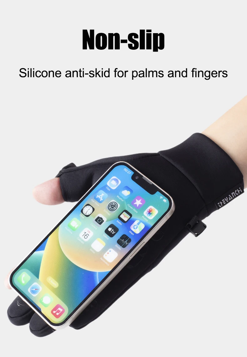 Winter Warme Touchscreen-Handschuhe Outdoor Winddichte Kälteschutz-Handschuhe Herren Radfahren Angeln Ski Handschuhe – Detail 8