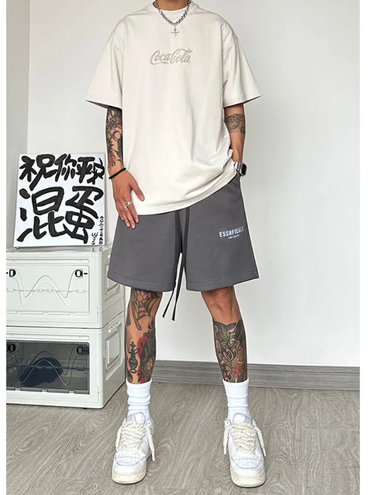 

Men's Spor Casual orts Summer Loose Fit American Baskeall Straight Leg Four-Five Length Knee-High Breathable orts