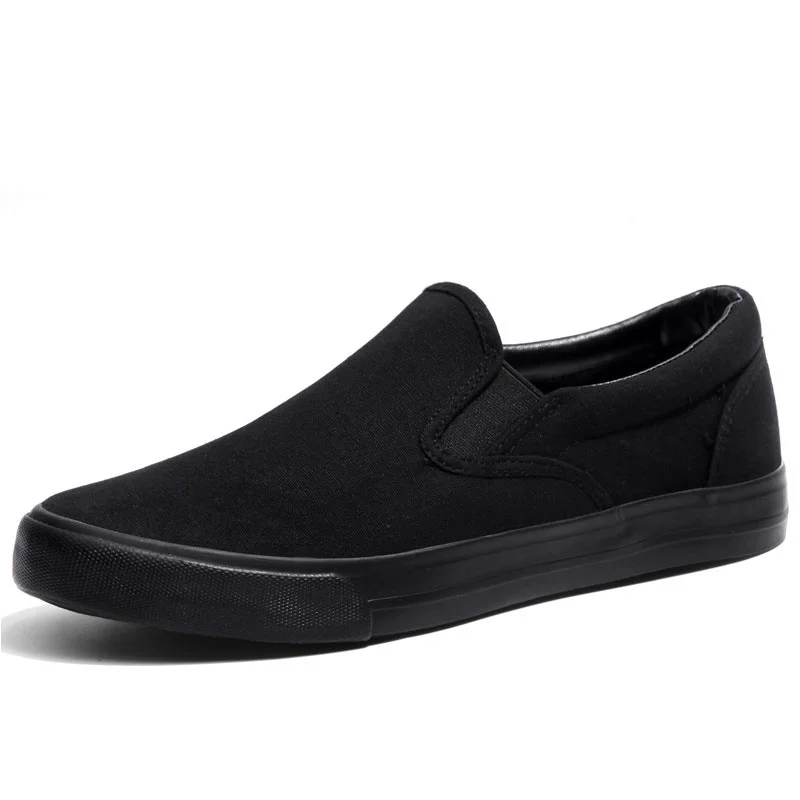 Men Casual Shoes Flat Slip-on Plus Size N023 Canvas Shoes Men Loafers Cool Young Man Street Black Shoes Breathable