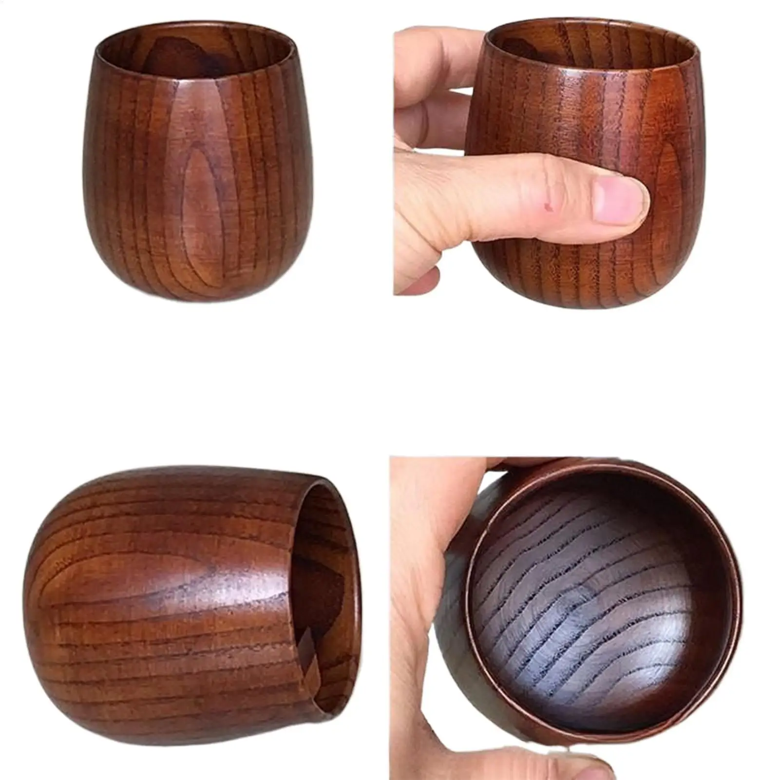 Hölzerner Whiskybecher Bourbon Trinkbecher aus Holz, 2 Stück, rustikale Vintage-coole Flasche für Geburtstag, Hochzeit, Weihnachten, Reisen und Zuhause