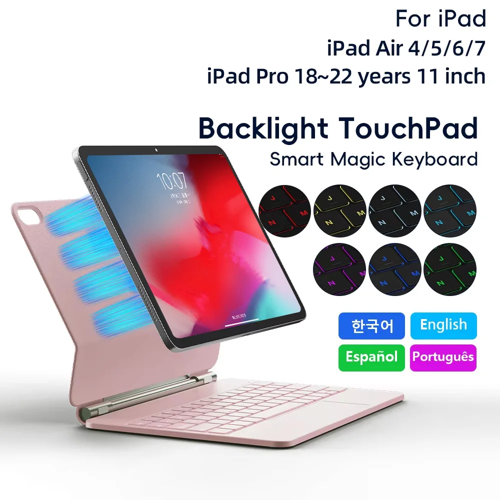 

Magic Keyboard for iPad Air 4 Air 5 Air 6 Air 7 11 inch case for iPad Pro 11 inch 2018-2022 Generation Cover Smart Cover