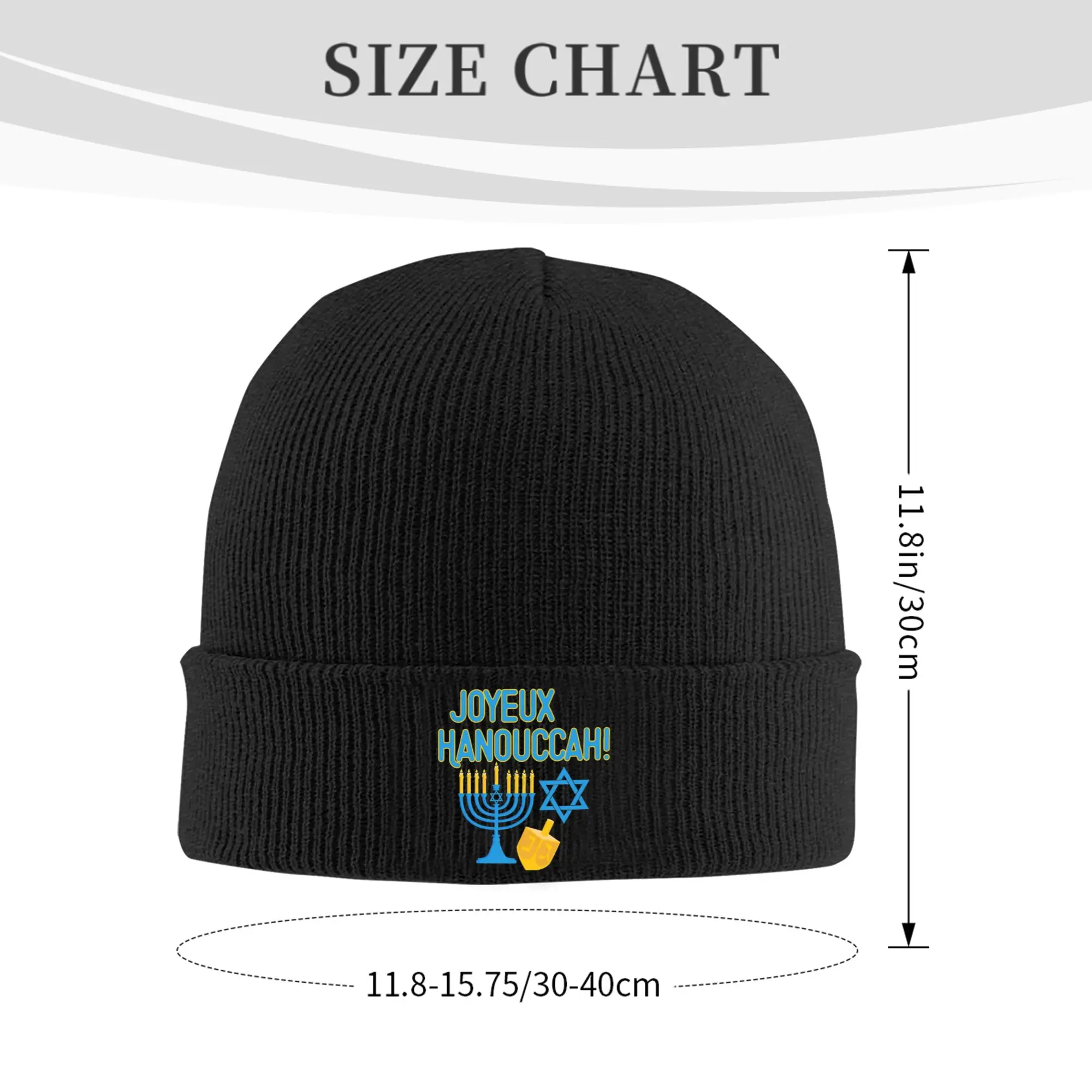 Happy Hanukkah Knitted Caps for Women Men Skullies Beanies Autumn Winter Hats Acrylic Chanukah Dreidel Crochet Caps