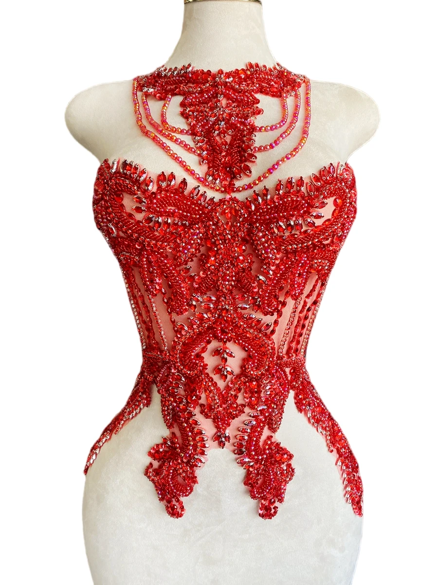 14 colori fatti a mano strass diamante materiale accessori fai da te perline tulle abbigliamento decorazione halter abito da sera tessuto