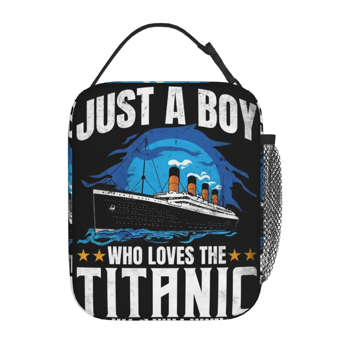 For Boys Who Love The RMS Titanic Thermal Lunch Bag for Office Humor Portable Bento Box Men Women Cooler Thermal Lunch Boxes