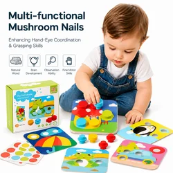 Children's Early Learning Puzzle Interactive Toys, Mushroom Nail Game, Intelligence Puzzle, Color Recognition