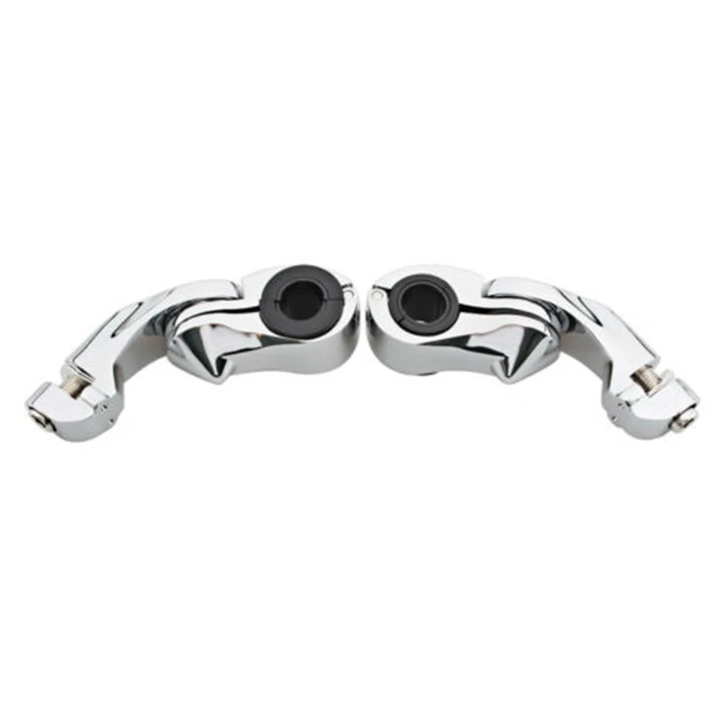 Motorcycle Footpeg Clamp 32Mm 1.25Inch Highway Engine Guards Foot Pegs Mount Kit Short Angled Chrome For Dyna Touring