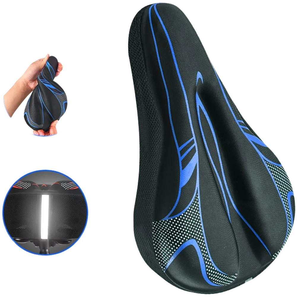Silicone Sponge Seat Cover for Road MTB Bicycles with Thick Padding Anti Slip Base and Central Air Flow Groove