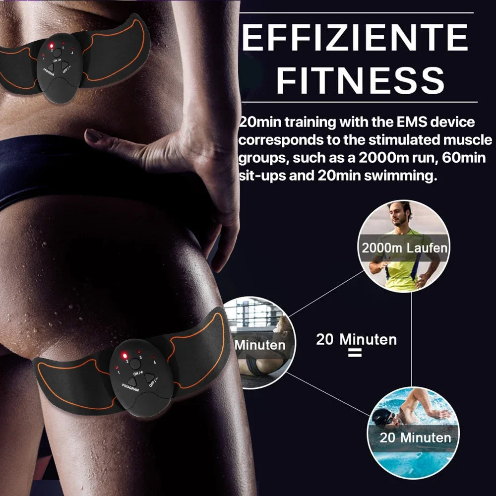 EMS Wireless Muscle Stimulator Buttocks Hip Trainer Massager ABS Smart Fitness Abdominal Multi-mode Weight Loss Slimming Device