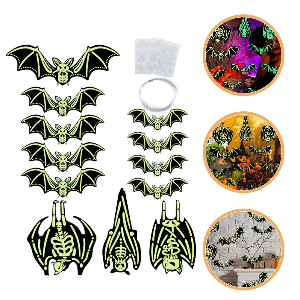 

1 set 1 Set Glow In The Bat Decor Halloween Outdoor Hanging Garden Luminous Party Ornament Festival Decoration