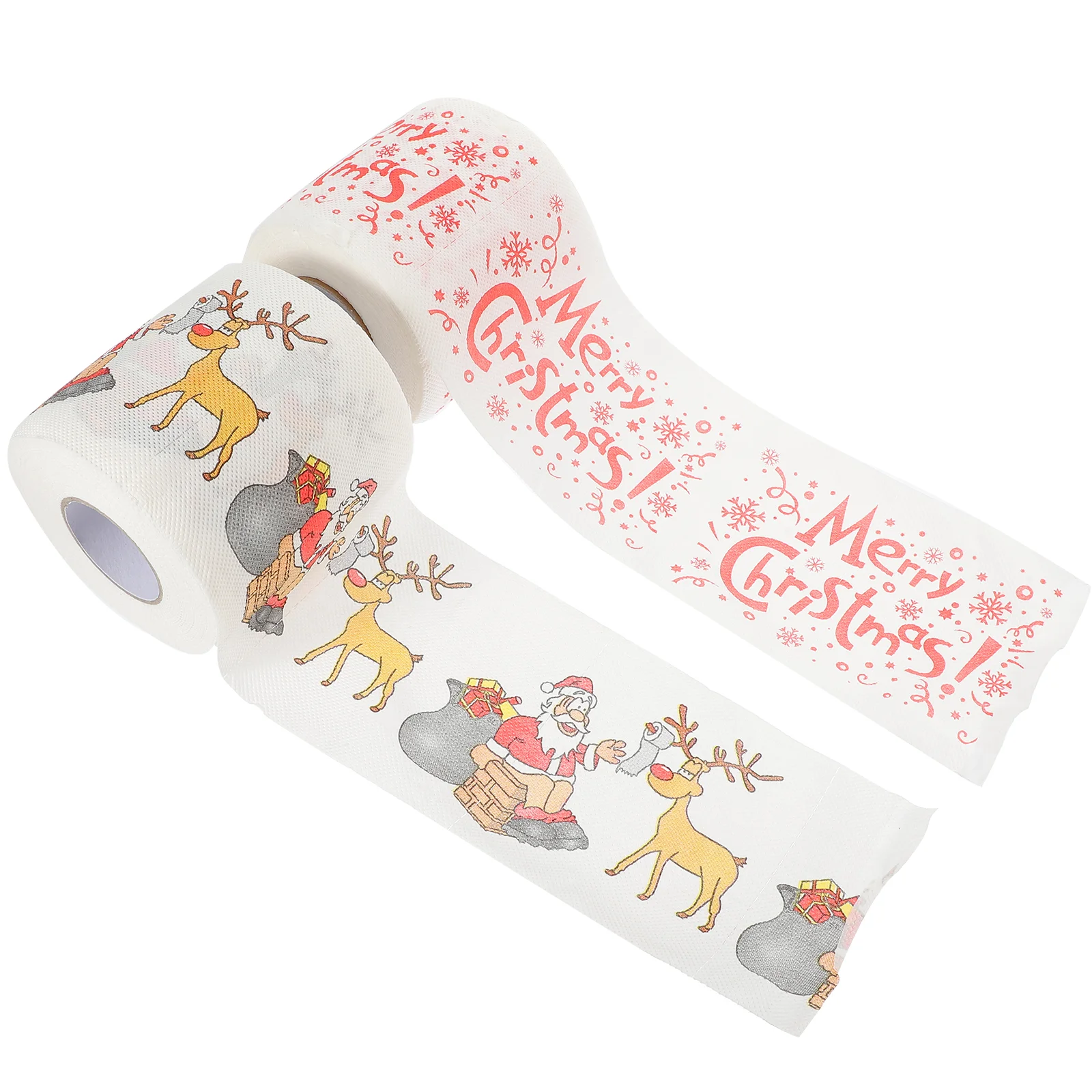 2 rolo elegante rolo de papel higiênico natal santa impressão rolo papel colorido impresso natal banho tecido estilo aleatório