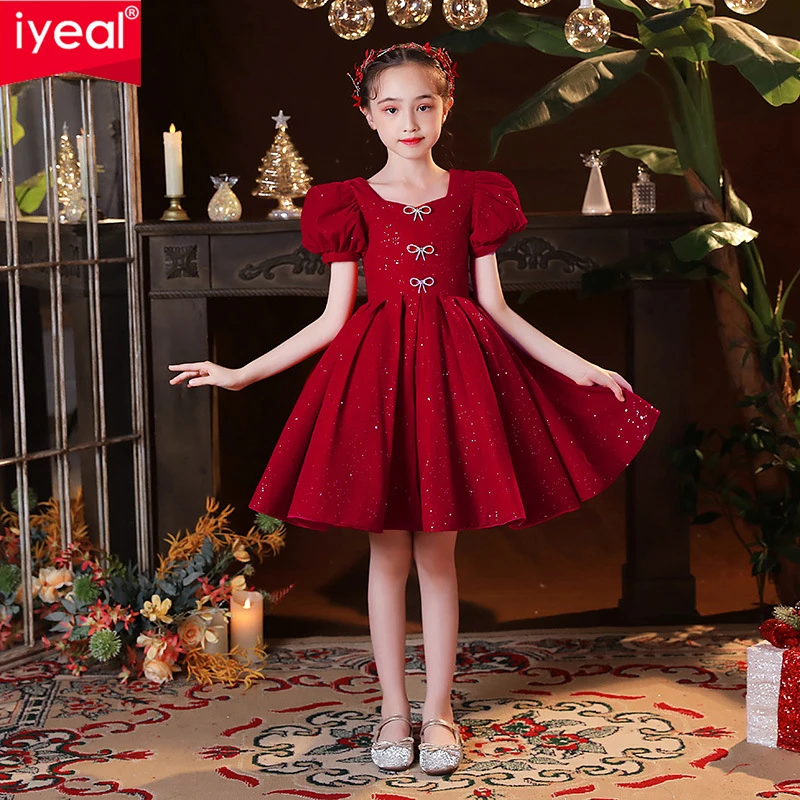 

IYEAL Girls' Dress Princess Dress Children's Fashionable Evening Dress Girl Host Catwalk Performance Dress