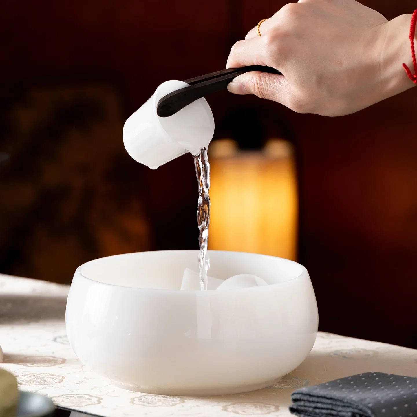 Pu Jade Porcelain Perfect Tea Washing Dehua White Porcelain Cup Washing TeaSet Accessories Tea Residue Tank Waste Water Tank