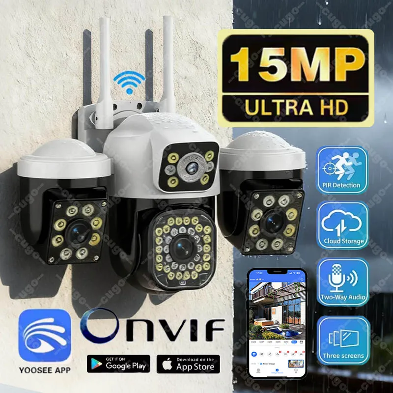 yZ[zYoosee 15MP 3 Y 3 XN[ WiFi J PTZ IP JO IP66 hoI[fBIǐՊĎJ Onvif
