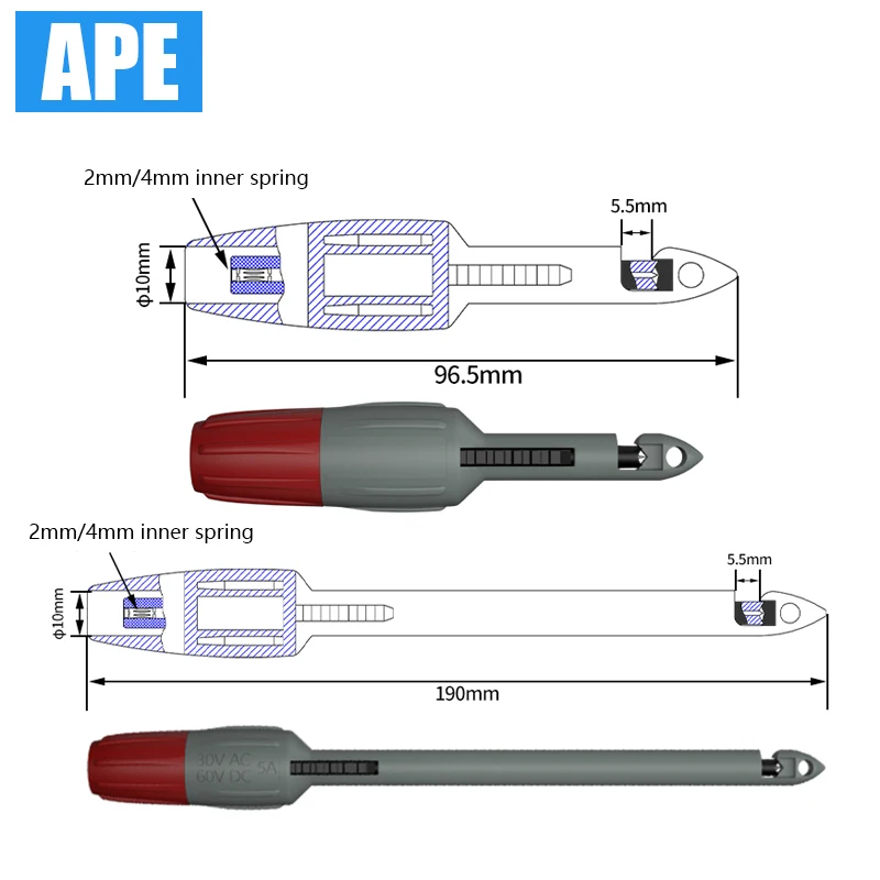 12pcs 2mm/4mm Multimeter Test Leads Kit with Alligator Clips with Insulation Wire Piercing Probe