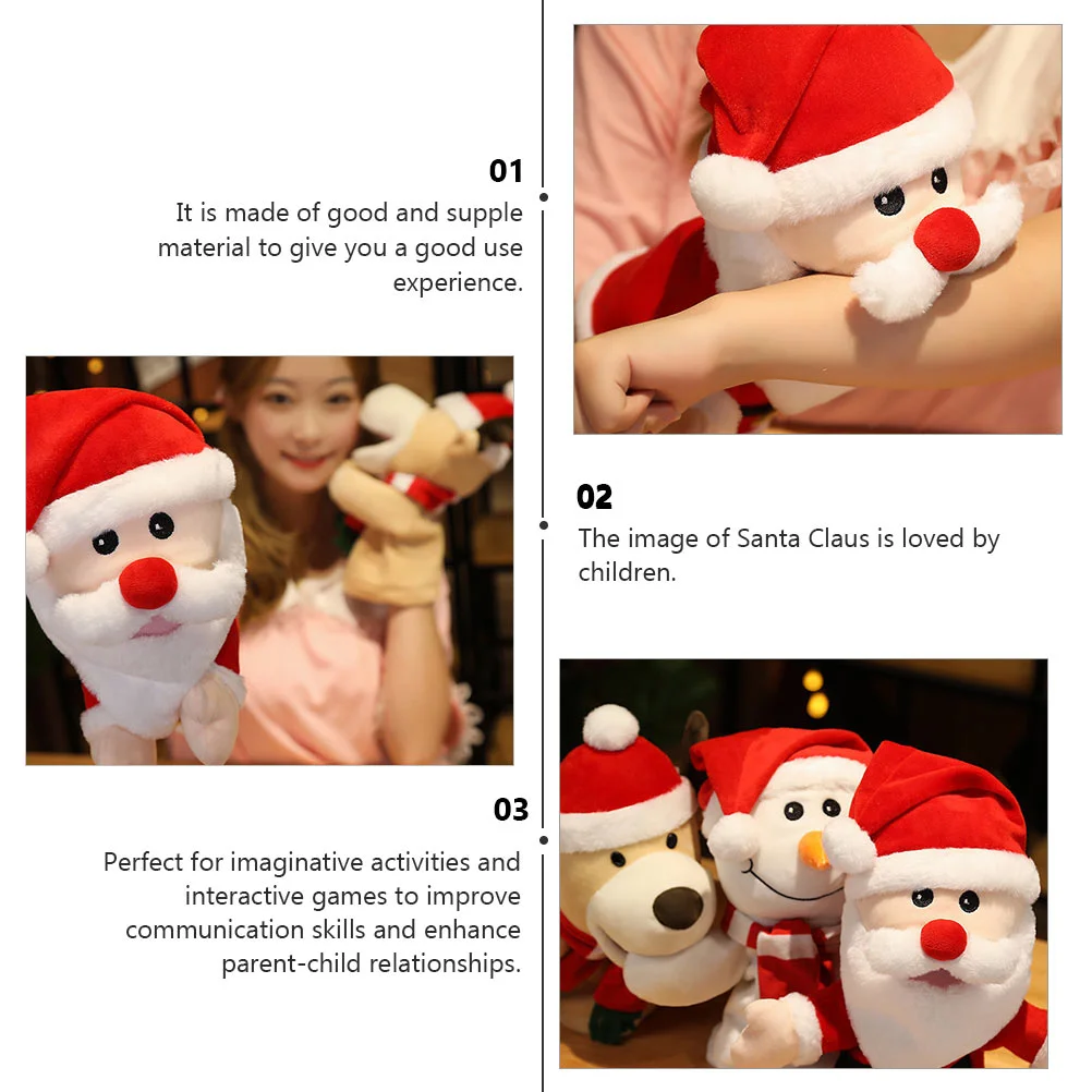 Puppets Santa Hand Finger for Kids Luxury Adorable Children Toy Plush Stuffed Animals Babies