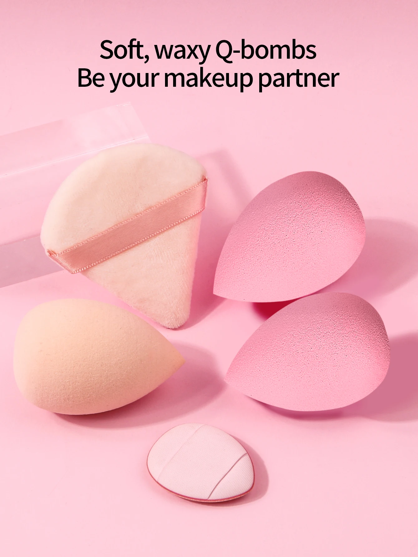 Ensemble de bouffées de poudre d'éponge de maquillage pour le visage, 15 pièces: œuf de beauté de poudre antiadhésif/bouffée de poudre triangulaire/Mini bouffée de poudre