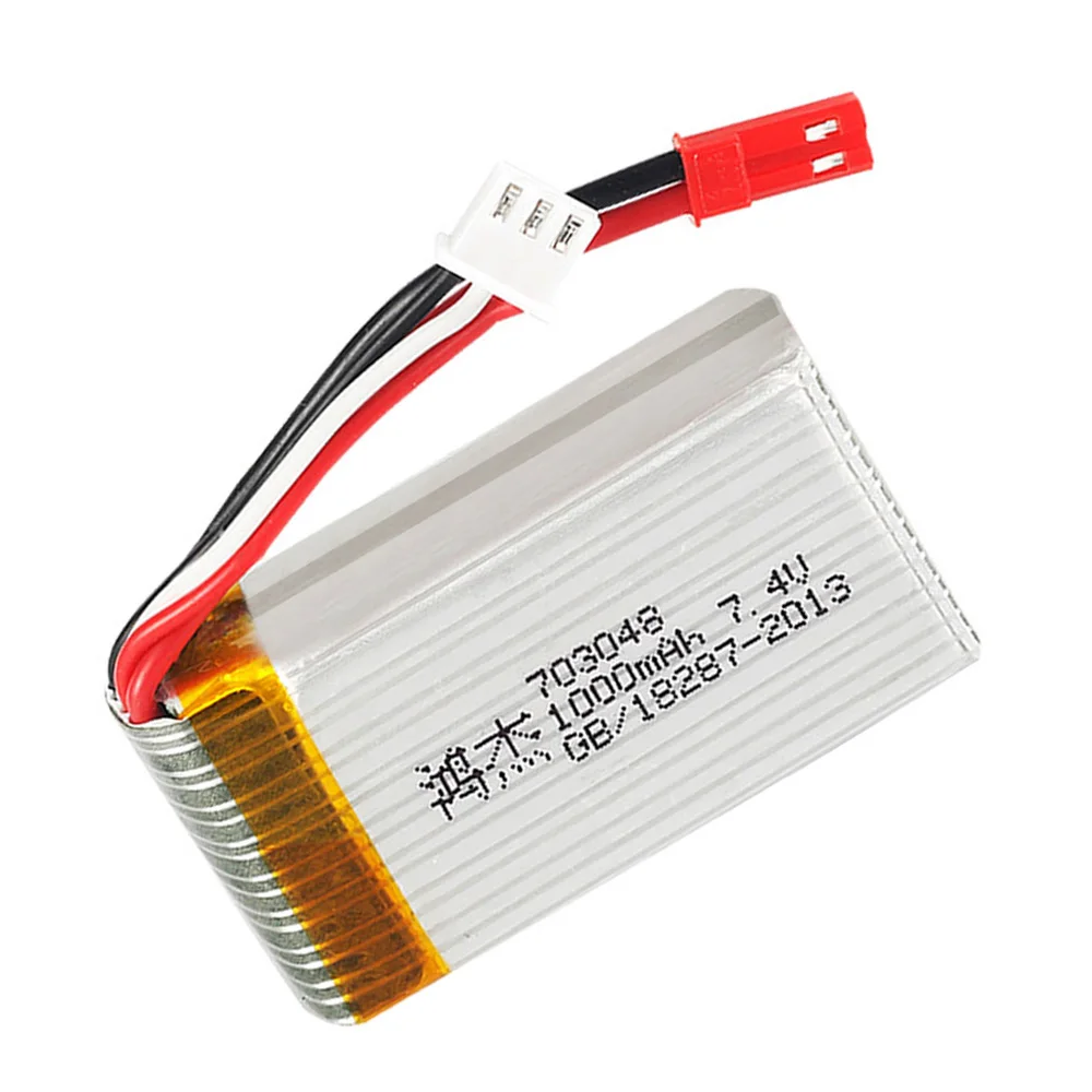 703048 batteria Lipo 7.4V 1000mah 2S con caricabatterie per MJXRC X600 U829A U829X X600 F46 X601H JXD391 FT007 accessori per giocattoli RC