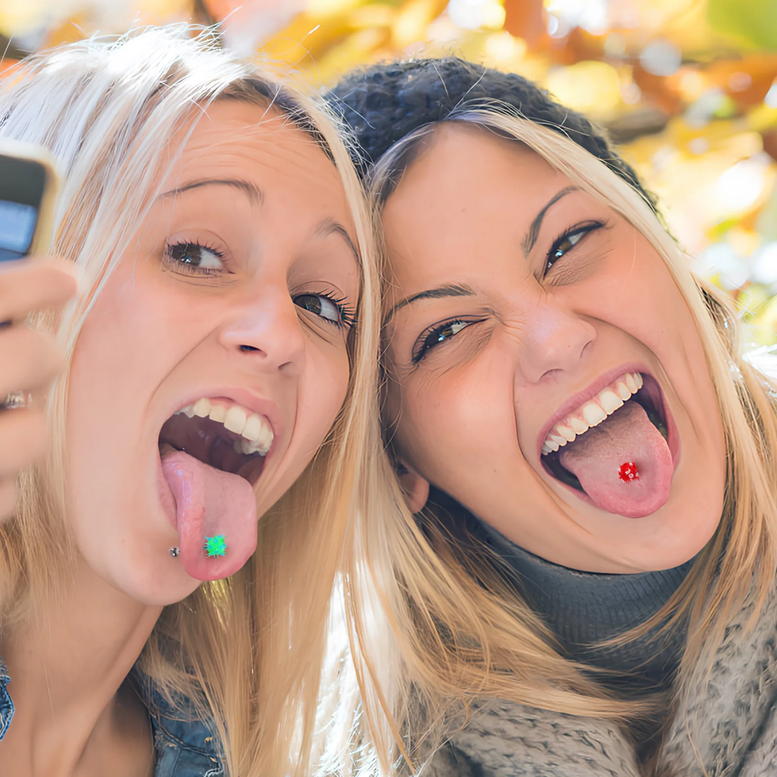 10Pcs Tongue Piercing Jewelry Decor Stylish Body Jewelry Set Bright Color Unique Design Premium Material Easy to Clean Trendy