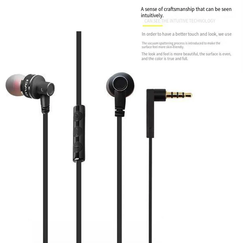 Awei ES-10TY 3.5Mm Sport Bedrade Oortelefoon In-Ear Oortelefoon Met Microfoon Hifi Bass Stereo Oordopjes Voor Telefoon Computer Gaming Hoofdtelefoon