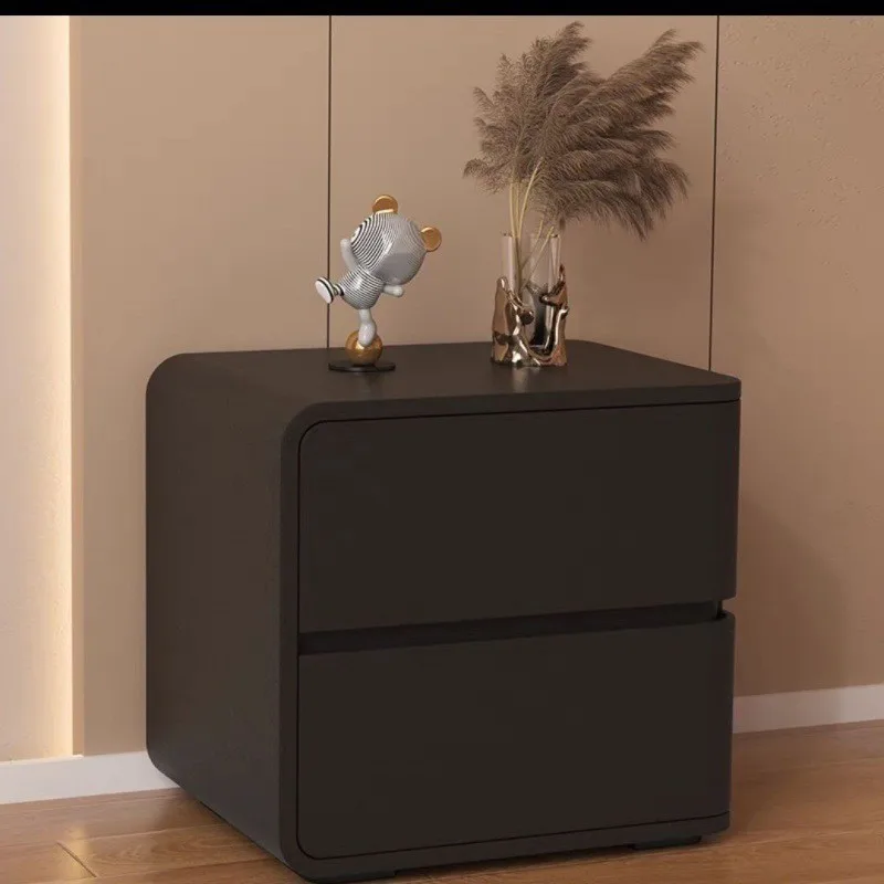 Solid wood bedside table, bedroom free installation, household girl leather bedside table