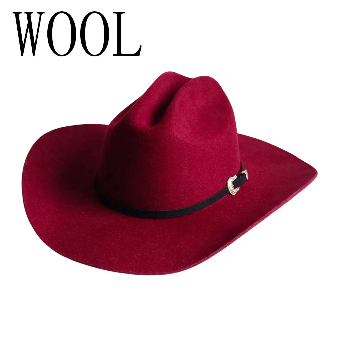 Wool Cowboy Hat Western Cowboy Hat Cowgirl Hat with Buckle Western Hat Rodeo Hat Autumn and winter  Race Day Hat
