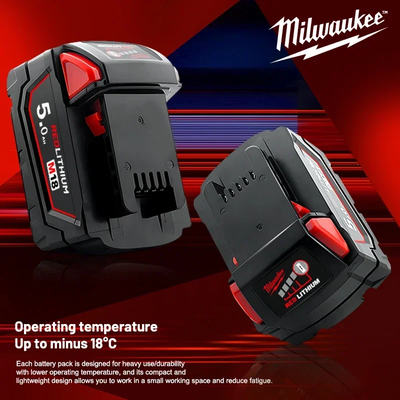 

Milwaukee 12.0Ah 18V Rechargeable Battery, M18B6 48-11-1880 Replacement 48-11-1860 48-11-1850 for M18 All Tools Battery+Charger