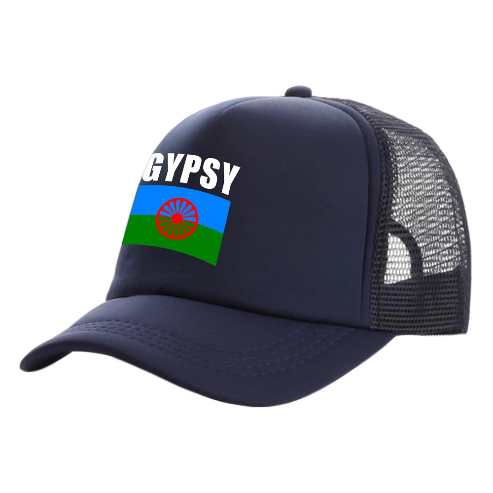 Rom Gypsy Romani Trucker Caps Men Country Flag Hat Baseball Cap Cool Summer Unisex Mesh Net Caps