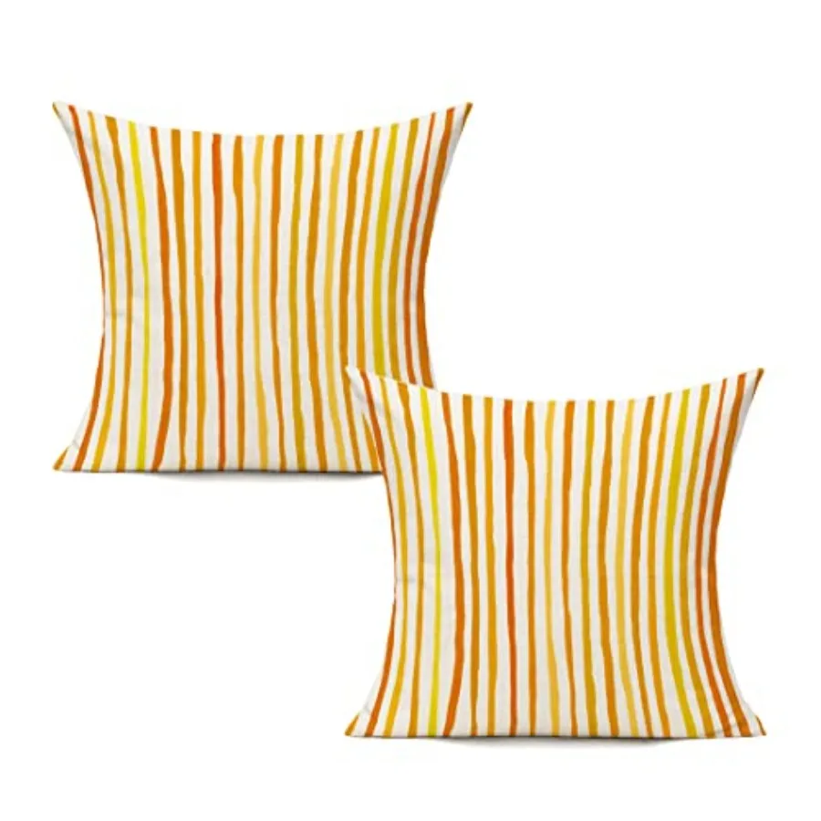 

Желтые декоративные чехлы для подушек для уличной мебели: для садовых скамеек, террас, веранд, Sunbrella, с узором в полоску и линии цвета шалфея