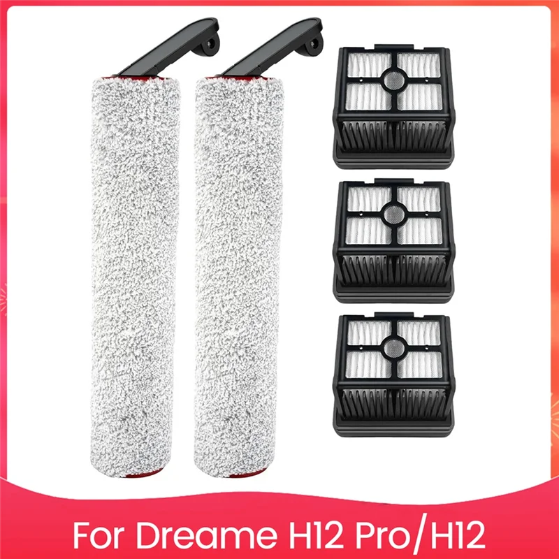 AD23-Hepa filtros e rolo de escova para dreame h12 pro/h12 duplo molhado seco aspirador peças reposição acessórios conjunto