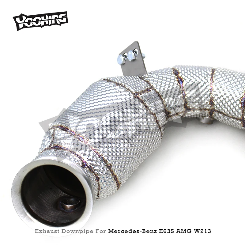 Custom Engine Catted Downpipe For Mercedes-Benz E63/E63S AMG W213 4.0TT 2016-2023 Stainless Steel With Catalyst Exhaust System