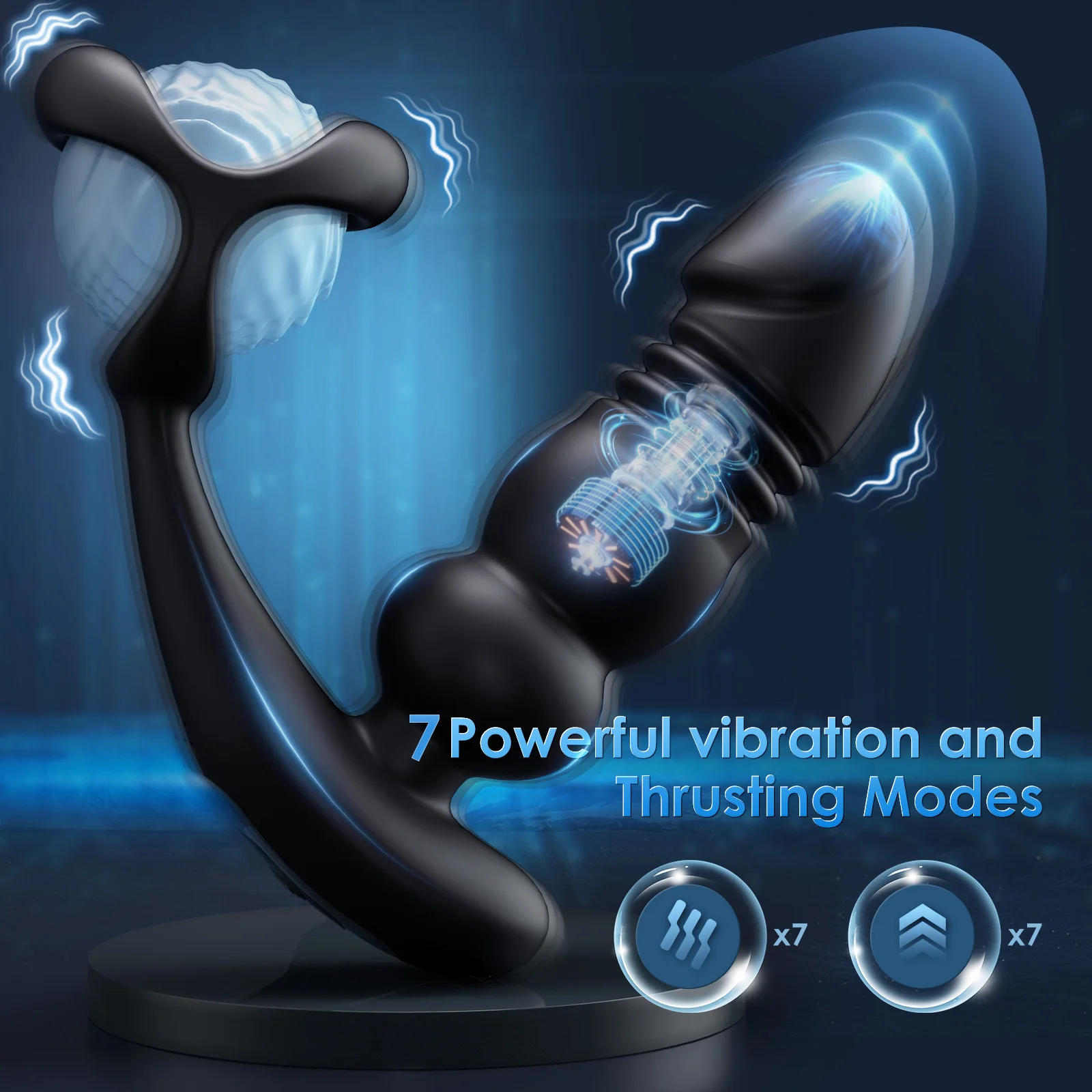 Male Anal Plug Thrusting Vibrator With Penis Ring Butt Plug Sex Toys for Men Prostate Massage Soft Silicone Rechargeable