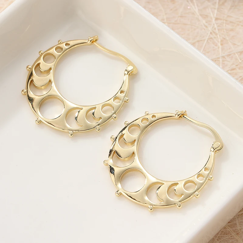 Hohldesign Mond-Ohrringe Vergoldete Halbmond-Ohrringe Boho-Schmuck Valentinstagsgeschenk für Frauen
