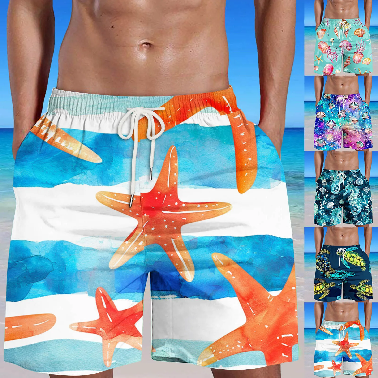 Men's Summer Cool Quirky Digital Print Swim Compression Shorts Mens Big And Tall Board Shorts Small N 38 Mens Board Shorts