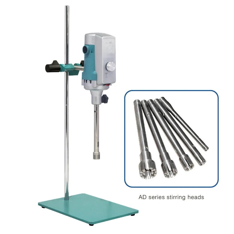 AD500S-H Digital Display High Shear Emulsifier Lab Overhead Homogenizer Mixer With Stirring Heads Shearing Tool220V