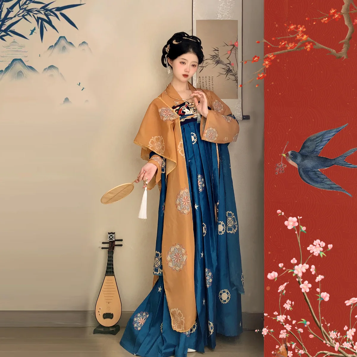 2023 Chinese Tang Hanfu Suit Women Cosplay Costume Embroider Flower Mesh  Tang Clothes Improved Tang Style Ru Skirt Qipao - AliExpress 200000532