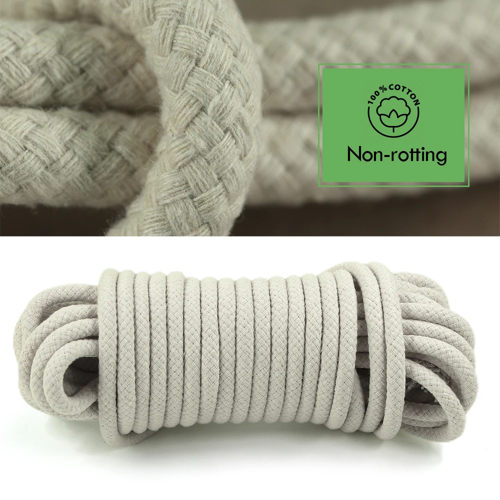 10-100M Beige Cord Braided Cotton Rope Wick Cord Self Watering Potted for Plant Sitter Vacation Automatic Watering Device System