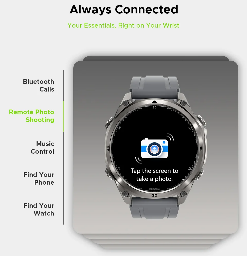 DOOGEE ANYWISE W1 Lite Smartwatch 5ATM Wasserdicht 1,43'' Bildschirm 178 Sportmodi 24-Stunden-Gesundheitsüberwachung Erinnerungsfunktion – Detail 15
