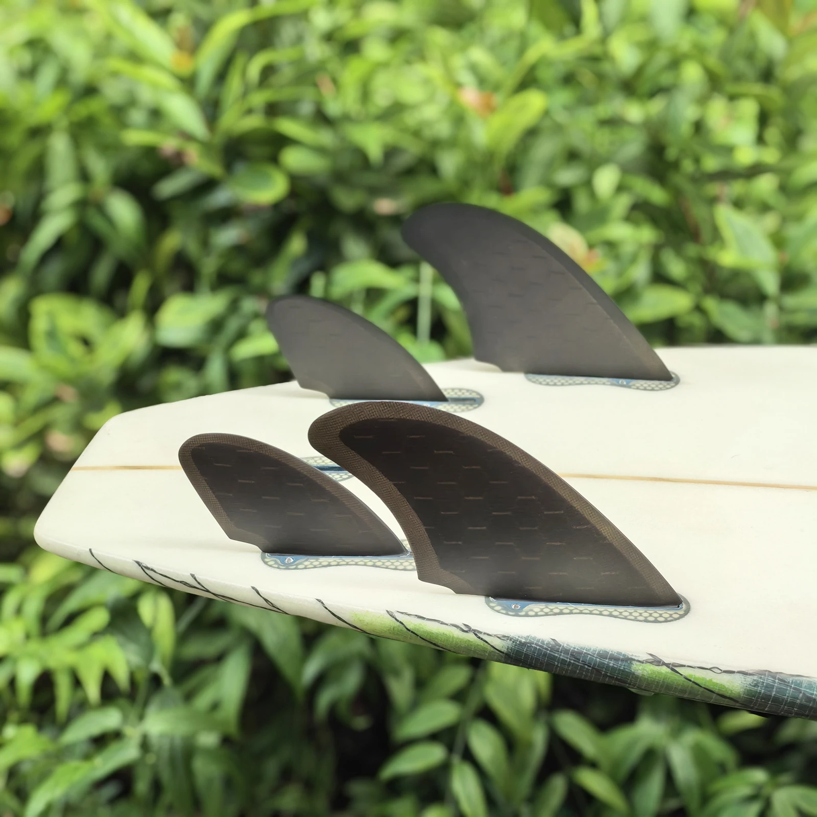 UPSURF FCS II RM Surf Fins Set-Twin Fins+Trailer Thuster Performance Core Big Honeycomb Lightweight Quilhas 4pcs For Surfboard