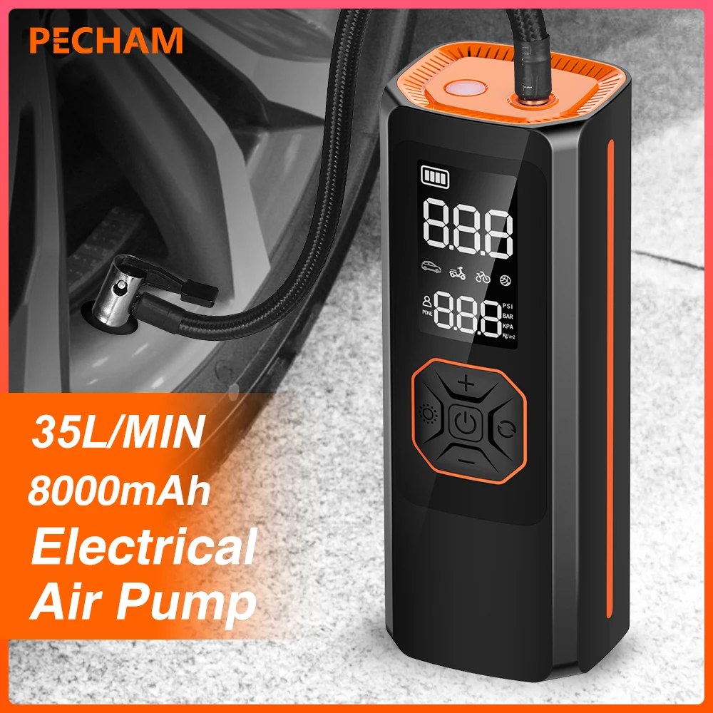 8000mAh Car Electric Air Pump Portable 12V 150PSI Mini Tire Air Compressor Car Tire Inflator Pump For Motorcycles Bicycle Balls