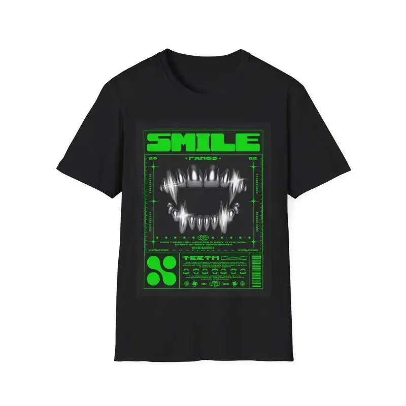 Retro Smile Green Cooles T-Shirt im Vintage-Groovy-Stil der 70er Jahre