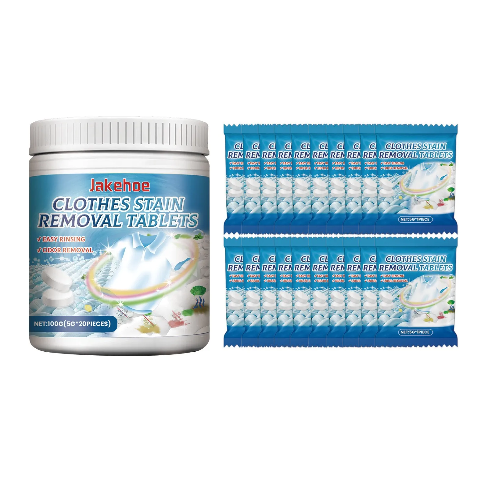 20PC Washing Machine Powerful Decontamination Effervescent Tablets Laundry Deep Cleaning Remove Stubborn Stains Odor Elimination