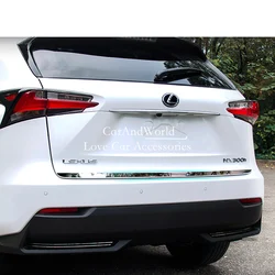 Stainless Rear Trunk Tail Door Edge Trims Tailgate Protector Strip Car Decorate Accessories For Lexus NX 200 200t 300h 2014-2021