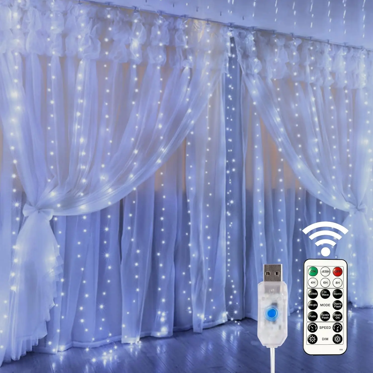 

USB LED String Fairy Curtain Lights Garland For New Year Christmas Party Wedding Birthday Bedroom Ramadan Easter Home Decoration